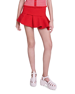 Shop Maje Jibala Mini Tweed Skirt In Red