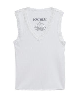 KatieJnyc - Girls' Rose Lace Trim Tank Top - Big Kid