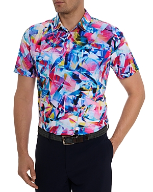 Shop Robert Graham Printed Short Sleeve Polo Shirt In Multi