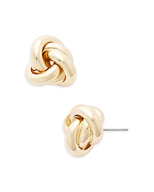 Shop Aqua Knot Stud Earrings In 16k Gold Plated - 100% Exclusive