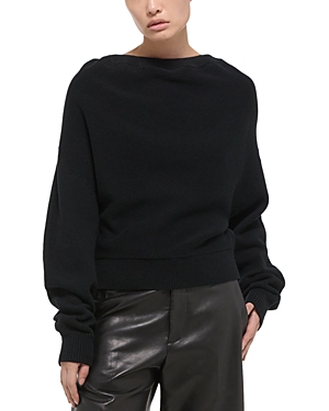 Shop Helmut Lang Cotton Dolman Sleeve Sweater In Black