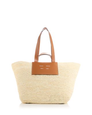 Proenza Schouler White Label - Morris Extra Large Leather-Trimmed Raffia Tote