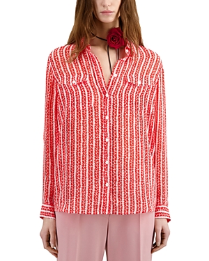 Shop The Kooples Georgette Shirt In Red