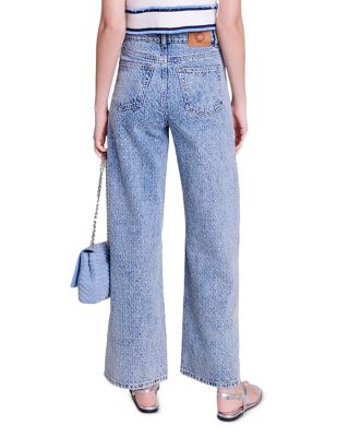 Pokkus High Rise Wide Leg Jeans in Blue