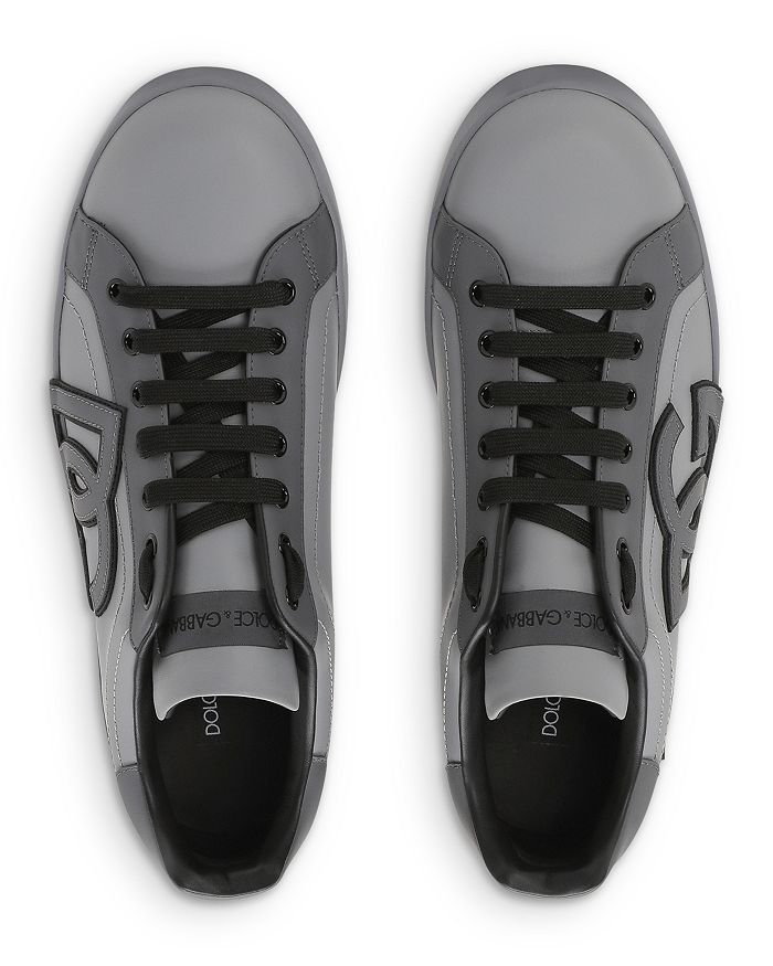 Shop Dolce & Gabbana Men's Lace Up Low Top Sneakers In Grey/black