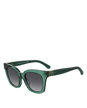 Shop Kate Spade New York Constance Square Sunglasses, 53mm In Green/gray Gradient