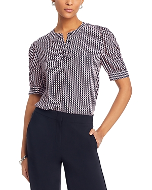 T Tahari Ruched Sleeve Blouse