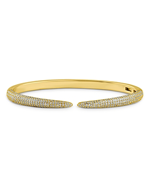 Cz By Kenneth Jay Lane Pave Spike Bracelet In Gold