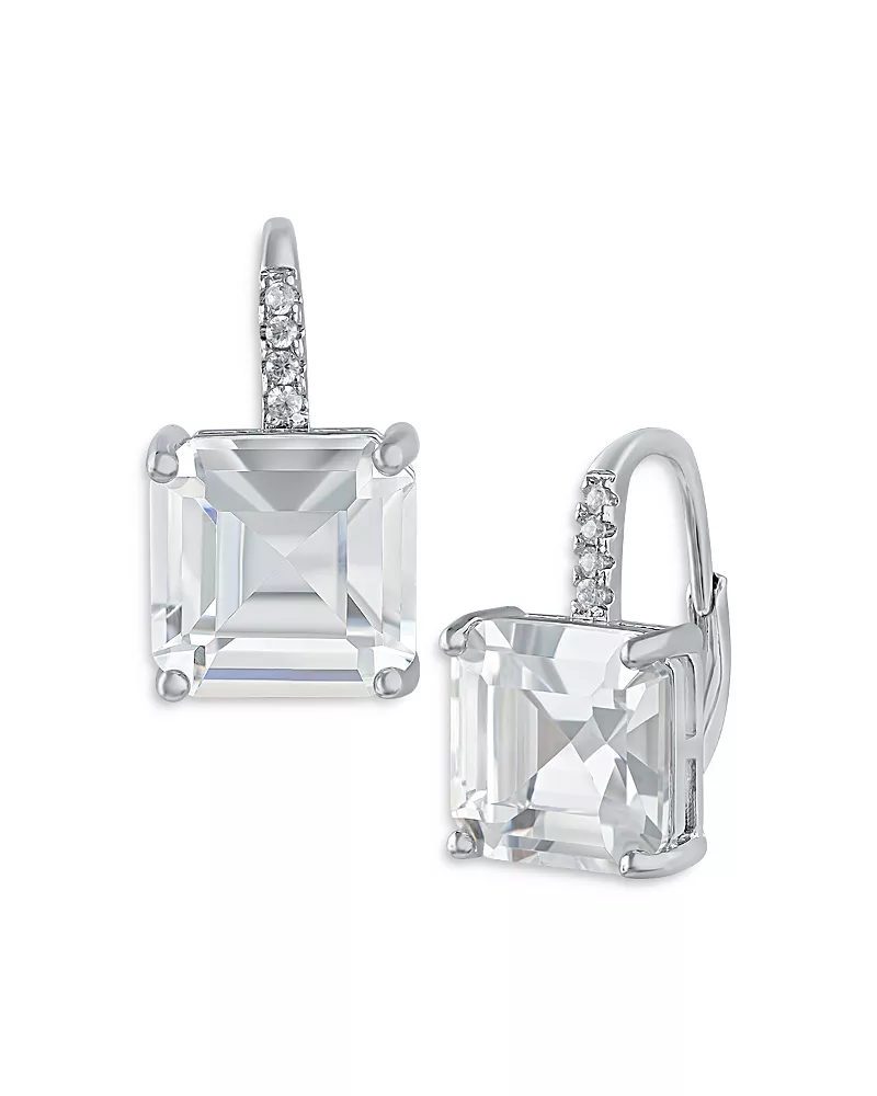 Cz By Kenneth Jay Lane Asscher Drop Earrings