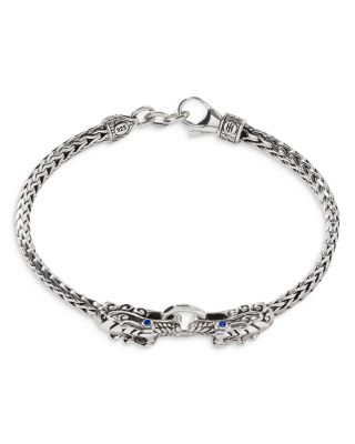 Sterling Silver Legends Naga Blue Sapphire Dragon Link Bracelet