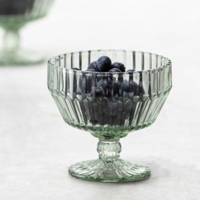 Archie Sage Green Coupe Footed Dessert Bowl, Set of 4