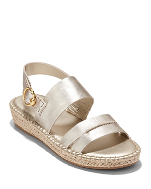 Shop Cole Haan Women's Tilden Almond Toe Espadrille Sandals In Soft Gold