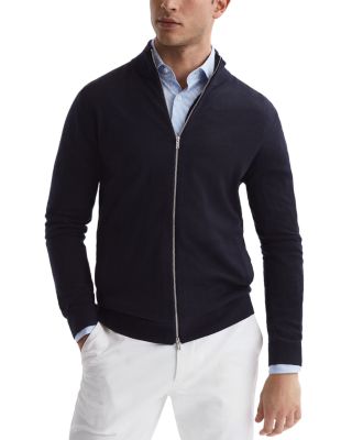 Hampshire Slim Fit Long Sleeve Zip Front Wool Sweater