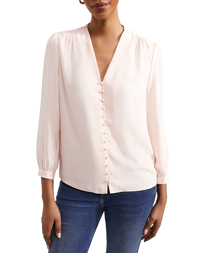 Hobbs London Magnolia Blouse In Pink Peach