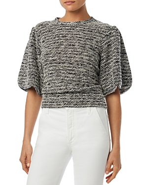 Shop Joe's Jeans The Jovie Puff Sleeve Top In Navy/white