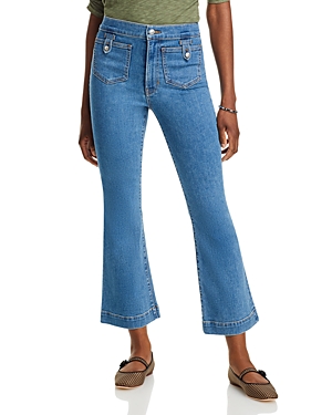 Veronica Beard Carson High Rise Flare Leg Ankle Jeans In Globetrotter