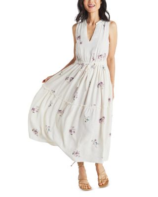 Splendid - Livia Floral Split Neck Midi Dress