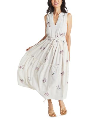 Splendid Livia Floral Split Neck Midi Dress | Bloomingdale's Women