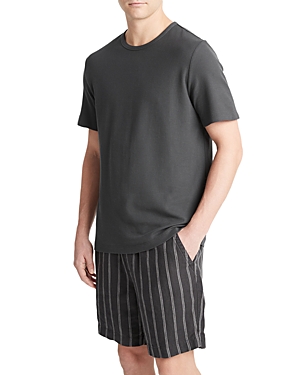Vince Pima Cotton Pique Tee In Soft Black