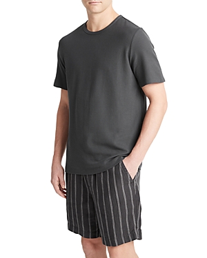 Shop Vince Pima Cotton Pique Tee In Soft Black