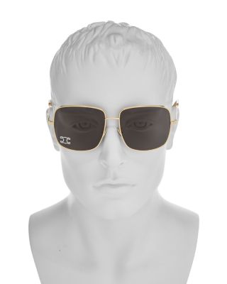 Rhinestone Triomphe Square Sunglasses, 59mm