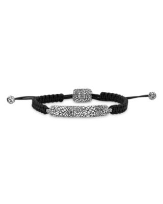 John Varvatos Men's Sterling Silver Snakeskin Adjustable Cord Bracelet