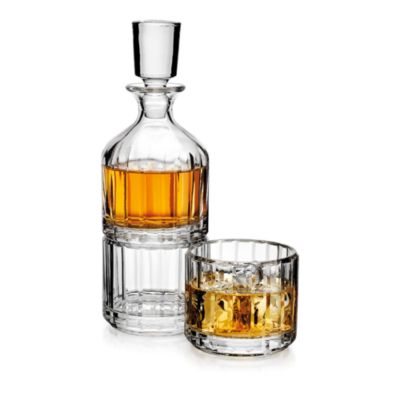 Godinger - Parallels Stacking Decanter with 2 Glasses