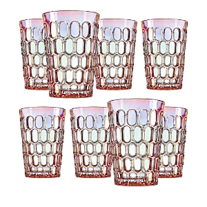 Godinger Rex Pink Highball Glasses, Set of 8