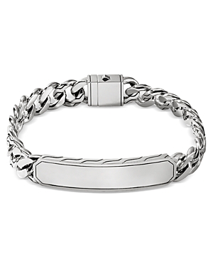 John Hardy Men's Sterling Silver Carved Chain Id Plate Curb Link Bracelet