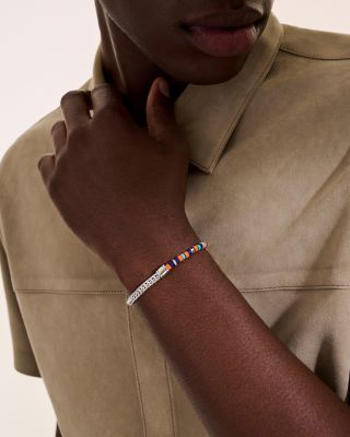 Sterling Silver Heishi Gemstone Chain Bracelet