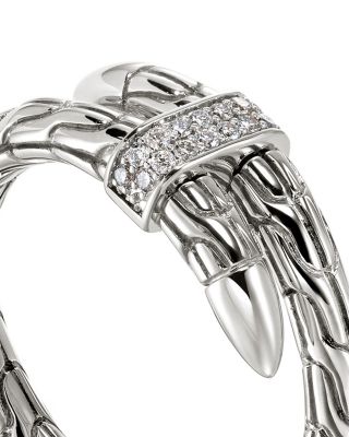 Sterling Silver Spear Diamond Coil Ring