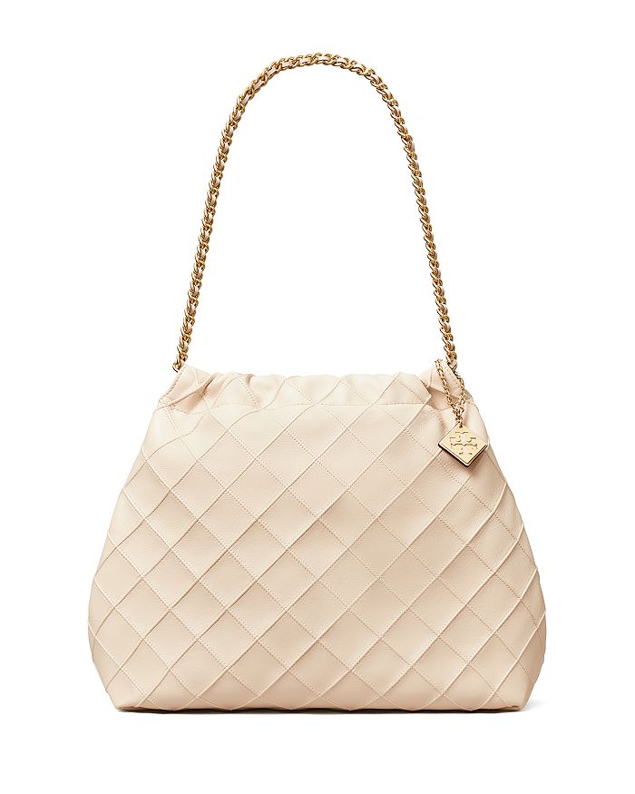 Tory Burch Fleming Soft Leather Hobo Bag - New Cream/Gold