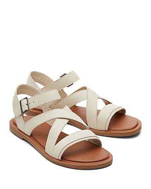 Shop Toms Women's Sloane Leather Flat Sandals In Natural