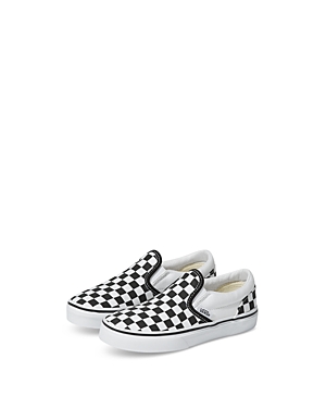 Shop Vans Unisex Checkerboard Slip On Sneakers - Walker, Toddler In Black/white Checkerboard