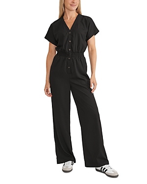 Marine Layer Wide Leg Jumpsuit In Black