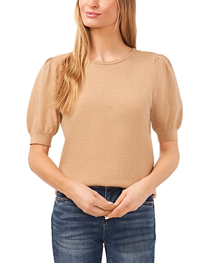 Cece Puff Sleeve Sweater In Latte Heather