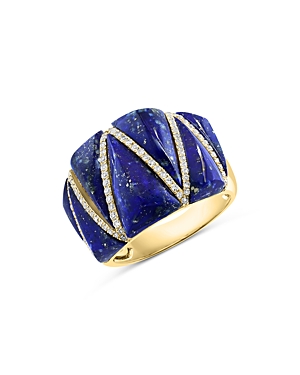 Bloomingdale's Lapis & Diamond Statement Ring In 14k Yellow Gold In Blue/gold