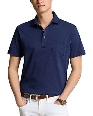 Polo Ralph Lauren Cotton & Linen Classic Fit Polo Shirt In Navy