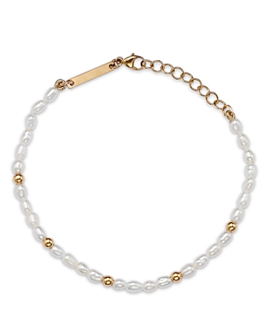 Zoë Chicco 14k Yellow Gold Bead & Cultured Freshwater Rice Pearl Bracelet