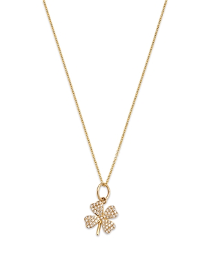Nina Gilin 14K Yellow Gold Diamond Clover Pendant Necklace, 17-18L