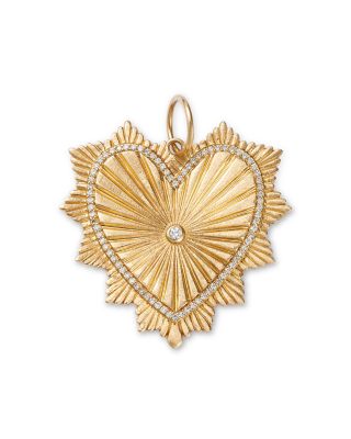 Nina Gilin 14K Yellow Gold Diamond Heart Pendant