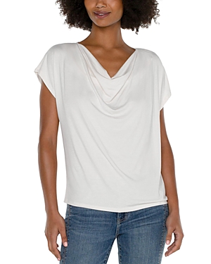Shop Liverpool Los Angeles Cowl Neck Dolman Short Sleeve Top In French Cream