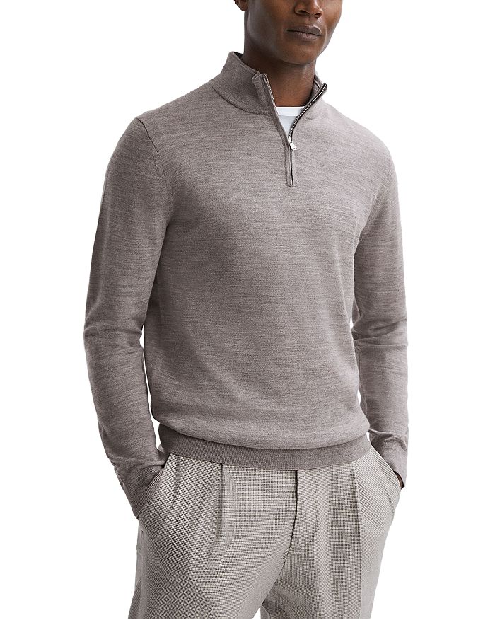 REISS Blackhall Slim Fit Quarter Zip Sweater Bloomingdale's