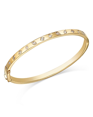 Bloomingdale's Diamond Round And Full Cut Bangle Bracelet In 14k Yellow Gold, 0.70 Ct. T.w.