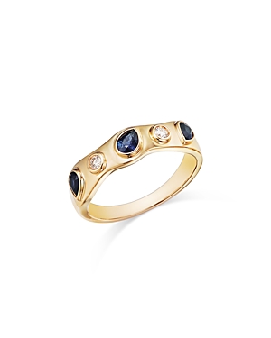 Bloomingdale's Sapphire & Diamond Ring 14K Yellow Gold 0.10 ct. t.w. - 100% Exclusive