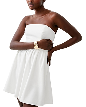 Shop French Connection Whisper Strapless Mini Dress In Summer White