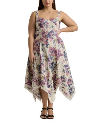 Ralph Lauren Plus Floral Linen Sleeveless Dress | Bloomingdale's Women
