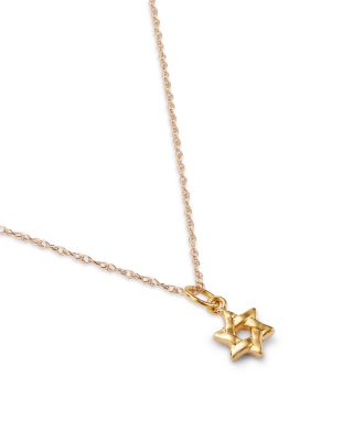 Children&#39;s Star of David Pendant Necklace in 14K Yellow Gold, 14&amp;quot;