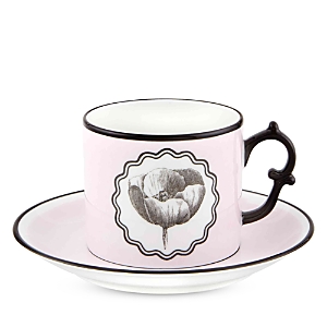 Shop Vista Alegre Herbariae By Christian Lacroix Teacup And Saucer In Pink