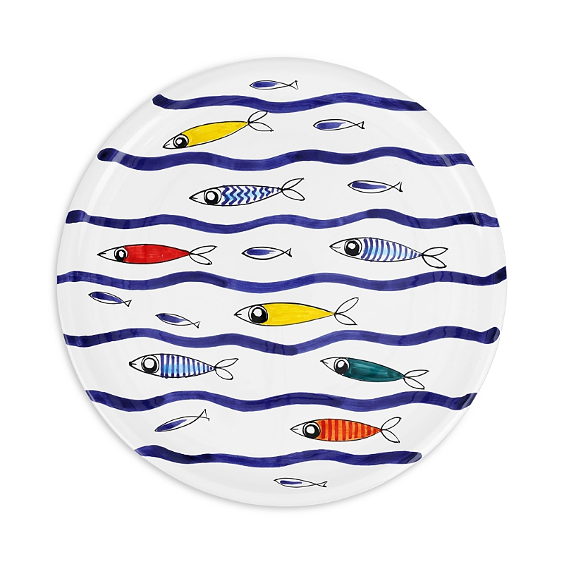 Vietri Pesce Pazzo Round Platter In Open Misce